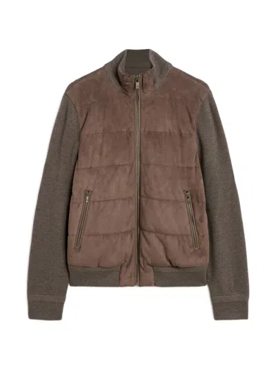 Pal Zileri Zipped Padded Jacket In Brown