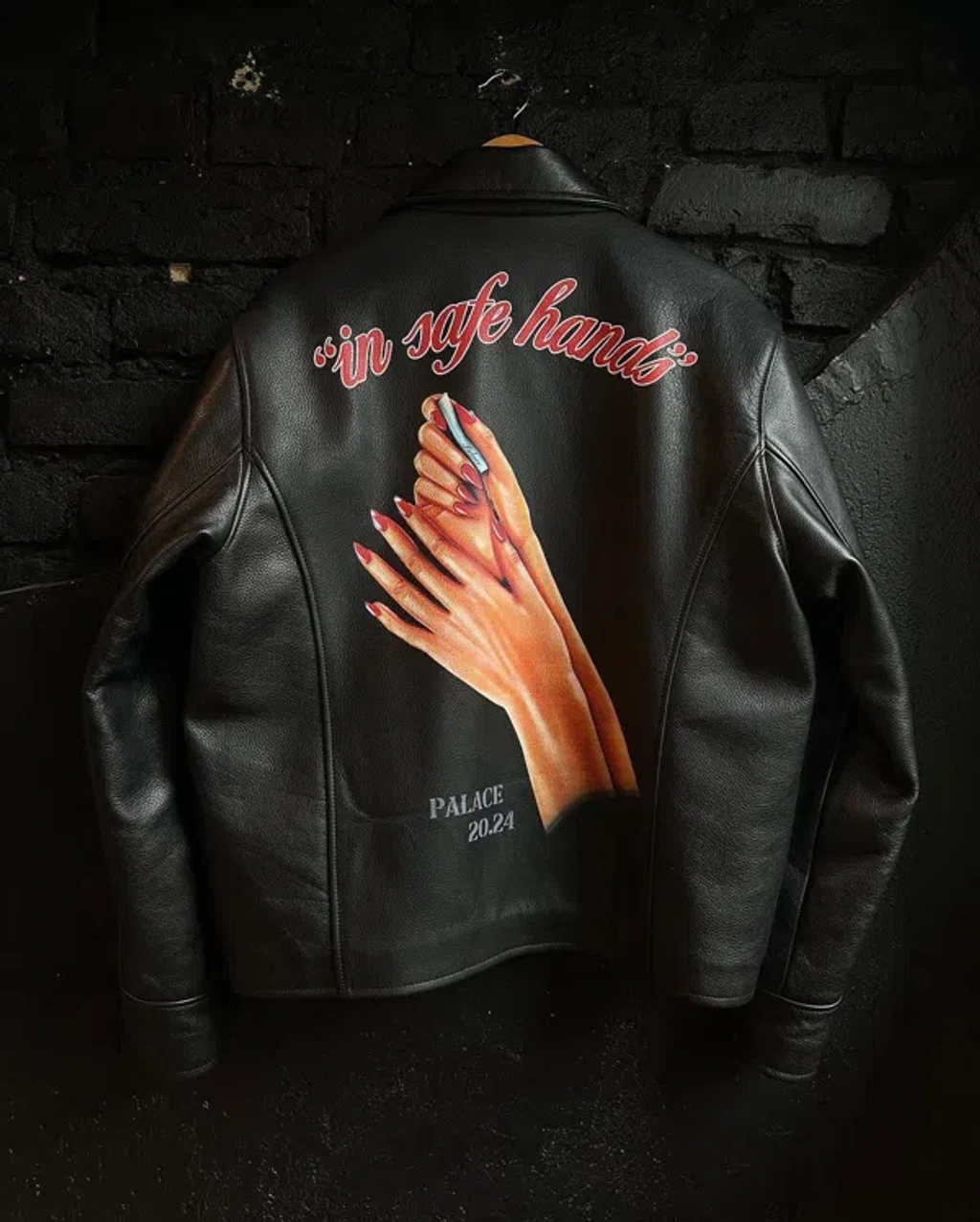 Pre-owned Palace 2024 Leather Jacket In Black | ModeSens