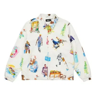 Palace Abstract Printing Zipper Jacket Unisex White In Neutral