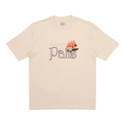 Palace Alfresco T-shirt 'oatmeal Marl' In Brown