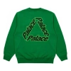 Palace Alphabet Logo Pattern Round Neck Unisex Green