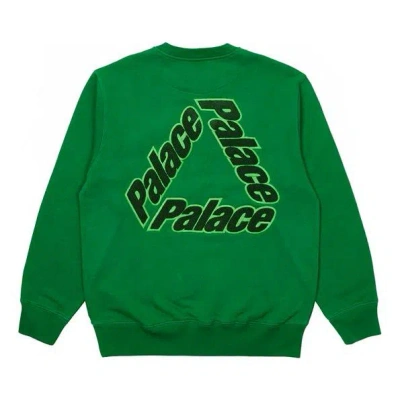 Palace Alphabet Logo Pattern Round Neck Unisex Green
