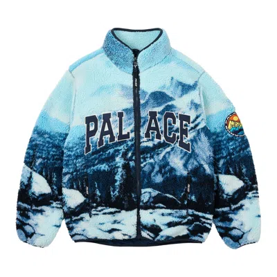 Pre-owned Palace Appalachian Funnel Fleece Palaska 'blue' | Men's Size M