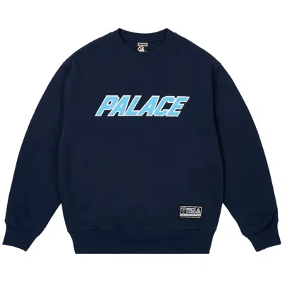 Pre-owned Palace Appliqué Team Crew 'navy' | Blue | Men's Size M