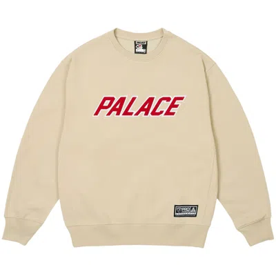 Pre-owned Palace Appliqué Team Crew 'stoney Grey' | Men's Size Xl