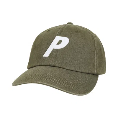Pre-owned Palace Bleached Denim P 6-panel 'army Olive' | Green | Men's Size Onesize