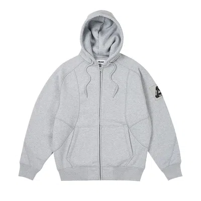 Pre-owned Palace Bonded Sherpa Zip Hood 'grey Marl'