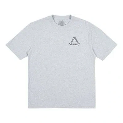 Palace Bones Grey Marl Logo Printing Short Sleeve Unisex Gray
