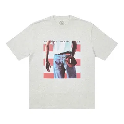 Palace Born To Bun Printing Casual Short Sleeve Unisex Gray