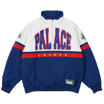 Pre-owned Palace Breakout Half Zip Bomber 'white/navy'