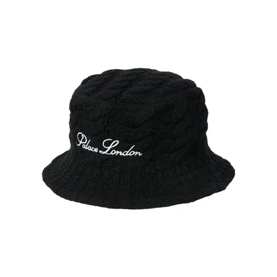 Pre-owned Palace Cable Knit Bucket Hat 'black' | Men's Size L/xl