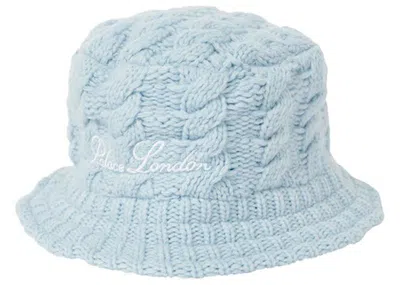 Pre-owned Palace Cable Knit Bucket Hat In Baby Blue