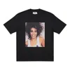 Palace Character Pattern Round Neck Short Sleeve Unisex Black