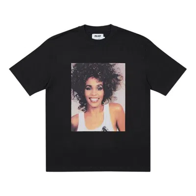 Palace Character Pattern Round Neck Short Sleeve Unisex Black