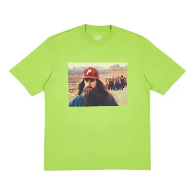 Palace Character Printing Loose Round Neck Unisex Green