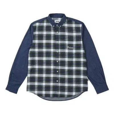Palace Check Panel Chambray Shirt 'blue'