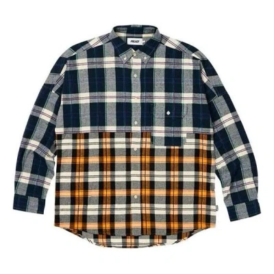 Palace Checkmate Drop Shoulder Shirt 'navy' In Multi