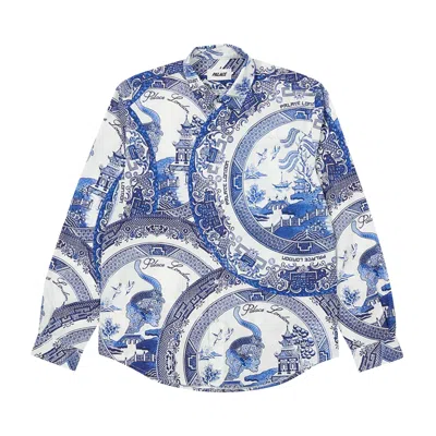 Pre-owned Palace China Plate Shirt 'navy' In Blue