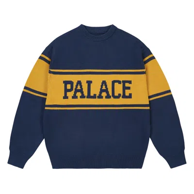 Pre-owned Palace College Stripe Knit 'navy' | Blue | Men's Size S