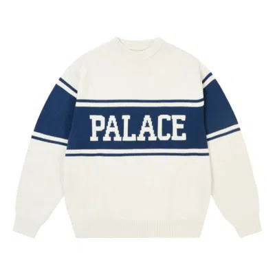 Palace College Stripe Knit 'white' In Neutral