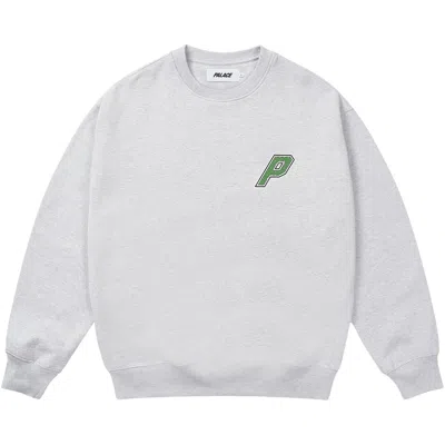 Pre-owned Palace Collegiate P3 Crew 'grey Marl' | Men's Size L In Gray