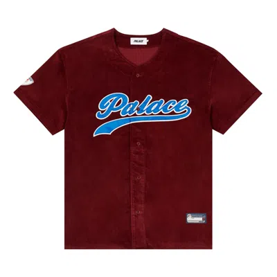 Pre-owned Palace Cord Baseball Jersey 'burgundy' In Red