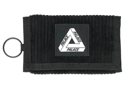 Pre-owned Palace Corduroy Tri Wallet In Black
