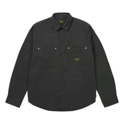 Pre-owned Palace Cotton Twill Overshirt Washed 'black' | Men's Size Xl