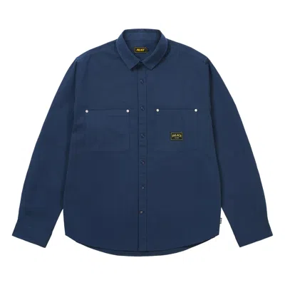 Pre-owned Palace Cotton Twill Overshirt Washed 'blue' | Men's Size Xl