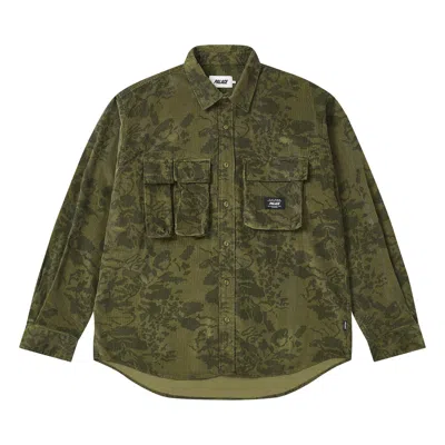 Pre-owned Palace Double Pocket Cord Overshirt 'floral' | Green | Men's Size M