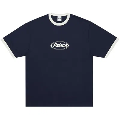 Pre-owned Palace Elipse Ringer T-shirt 'navy' | Blue | Men's Size Xl