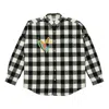 Palace Embroidered Plaid Shirt Unisex Black White
