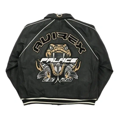 Palace Embroidered Unisex Black Jacket In Green
