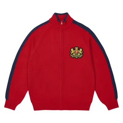 Pre-owned Palace Established Zip Funnel Knit 'truest Red' | Men's Size M