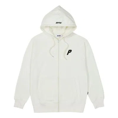 Palace Felt P Zip Hood 'white' In Blue