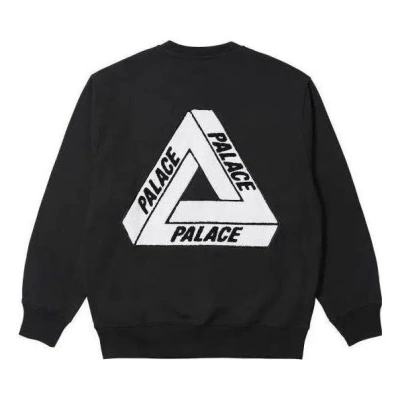 Palace Fleece Tri-ferg Crew 'black' In Blue