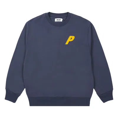 Pre-owned Palace Fleece Tri-ferg Crew 'navy' | Blue | Men's Size M
