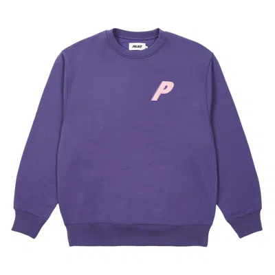 Pre-owned Palace Fleece Tri-ferg Crew 'perfect Purple' | Men's Size M