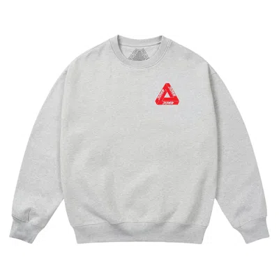 Pre-owned Palace Fukuoka Tri-ferg Crew 'grey Marl' | Men's Size M In Gray