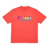 Palace Fun Light Red Alphabet Printing Short Sleeve Unisex In Red