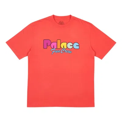 Palace Fun Light Red Alphabet Printing Short Sleeve Unisex