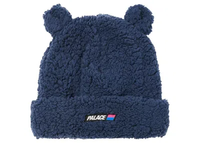 Pre-owned Palace Fuzzy Ear Beanie In Navy Blue