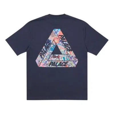 Palace Fw21 Tri-sticker Pack Logo T-shirt 'navy' In White