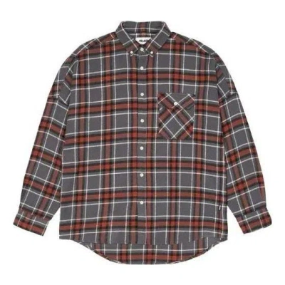 Palace Fw22 Flannel Dpop Shoulder Shirt 'red' In Multi