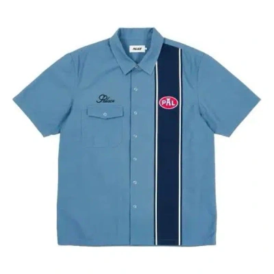 Palace Gassy Shirt Blue Colorblock Pocket Embroidered Logo Unisex