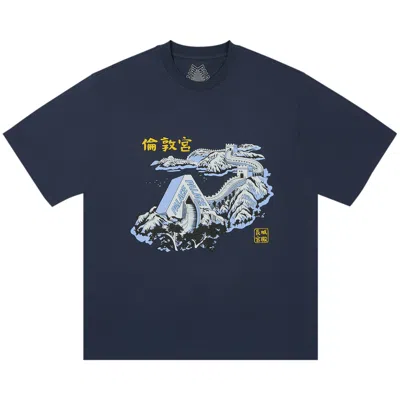 Pre-owned Palace Great Wall Of Tri-na T-shirt 'navy' In Blue