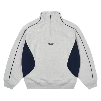 Pre-owned Palace Inserto 1/4 Zip 'grey Marl' | Men's Size L In Gray