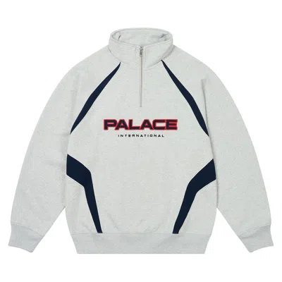 Pre-owned Palace International 1/4 Zip 'grey Marl' In Gray