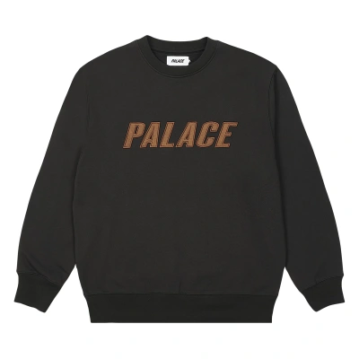 Pre-owned Palace Iridescent Appliqué Crew 'black'