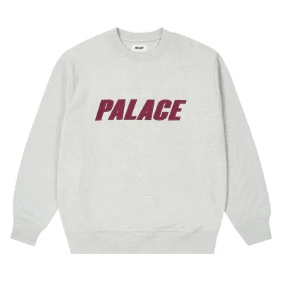 Pre-owned Palace Iridescent Appliqué Crew 'grey Marl' | Men's Size Xl In Gray